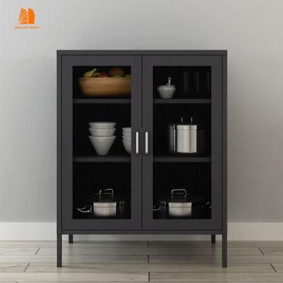 Wholesale Market Metal Sideboard Storage Cabinet with Mesh Doors