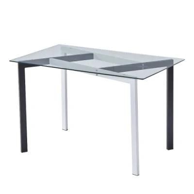 Wholesale Dining Table Furniture Glass Tops Metal Frame Food Table