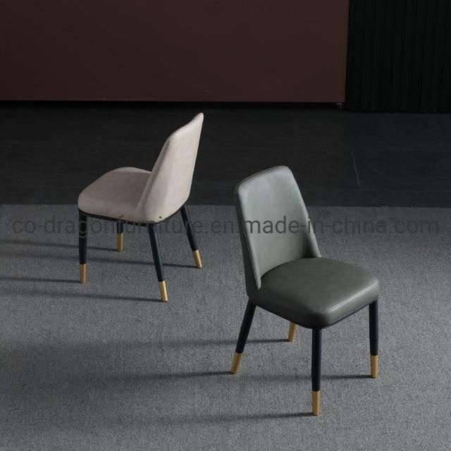 Modern Home Furniture Gold Metal Legs Leathre Dining Chair Sets