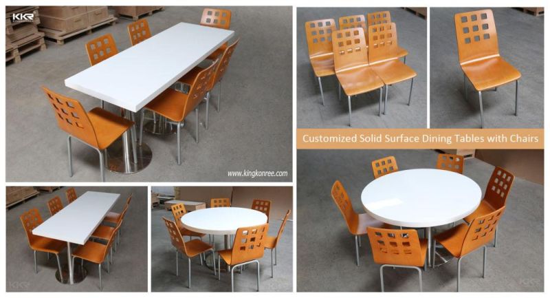 Acrylic Solid Surface Corian White Dining Room Furniture for Sale