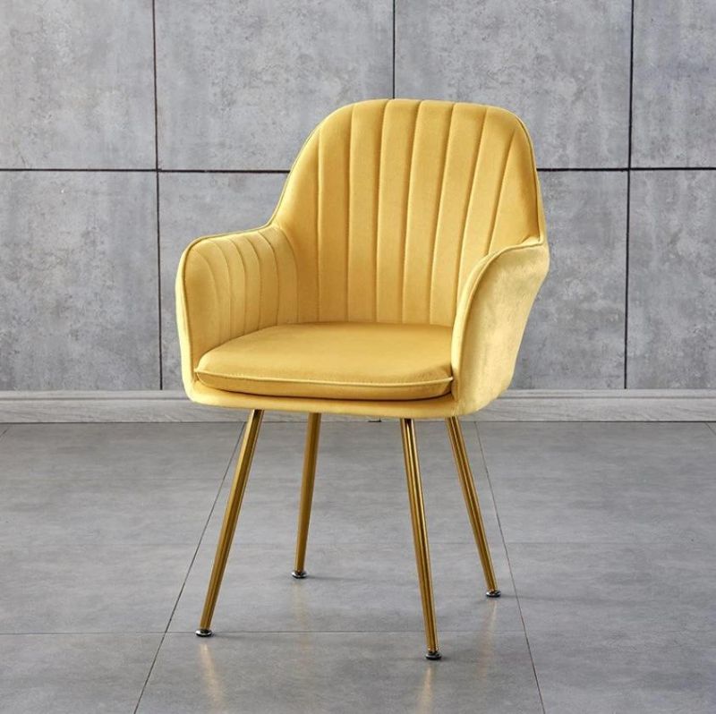 Modern PU or Fabric Dining Chair with Metal Legs