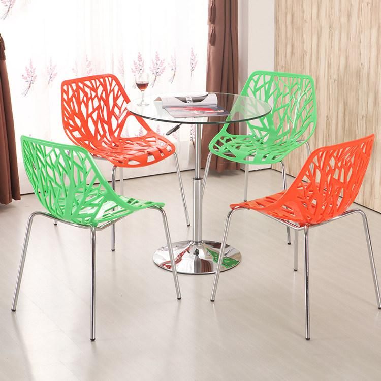 Stackable Cross Back Chair Dining Chair Chrome Legs Famous Design Plastic Chair