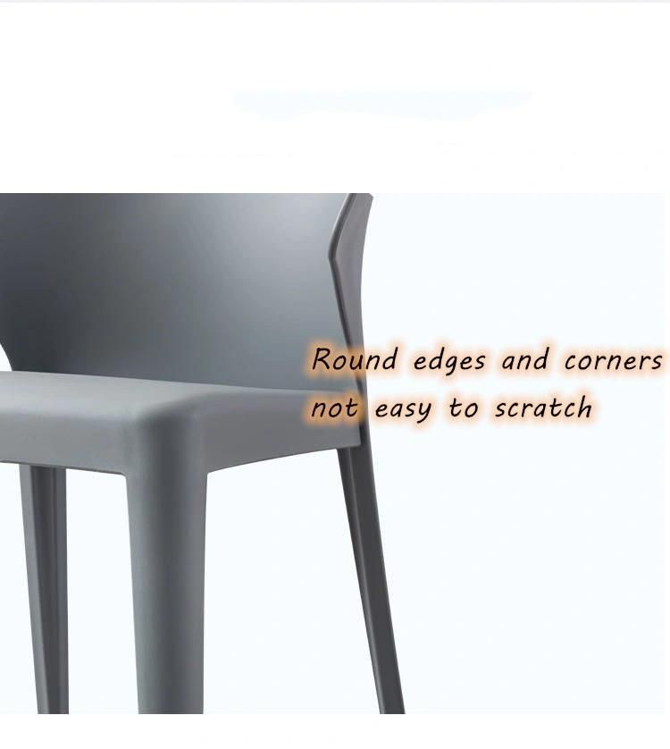 2022 Colorful Restaurant Kitchen Cafe Sillas Plastic Stackable Dining Chair