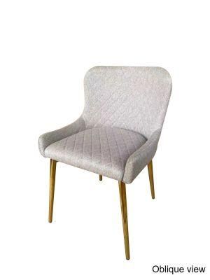 Light Luxury Velvet Round Back Home Hotel Restaurant Wedding Stainless Steel Dining Chair