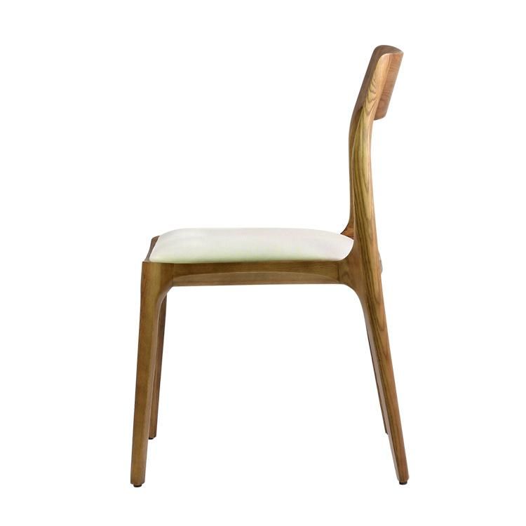 Natural Oak Timber Dining Chair with Fabric Seat for Commercial Restaurant Use