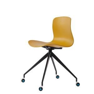 Moulded Plastic Dining Chair Design with Aluminium Legs