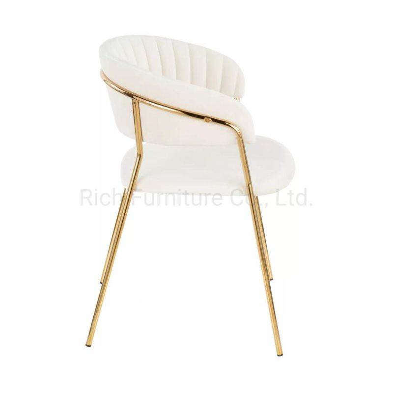 Modern Design White Velvet Chair Home Furniture Dining Chair