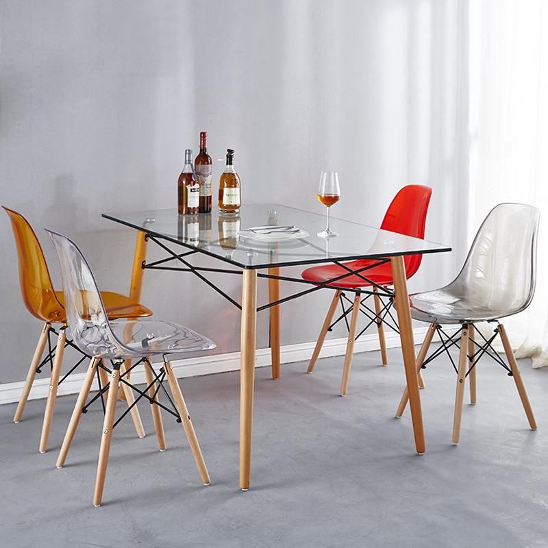 Nordic Furniture Plastic Shell Clear Dining Chair Transparent