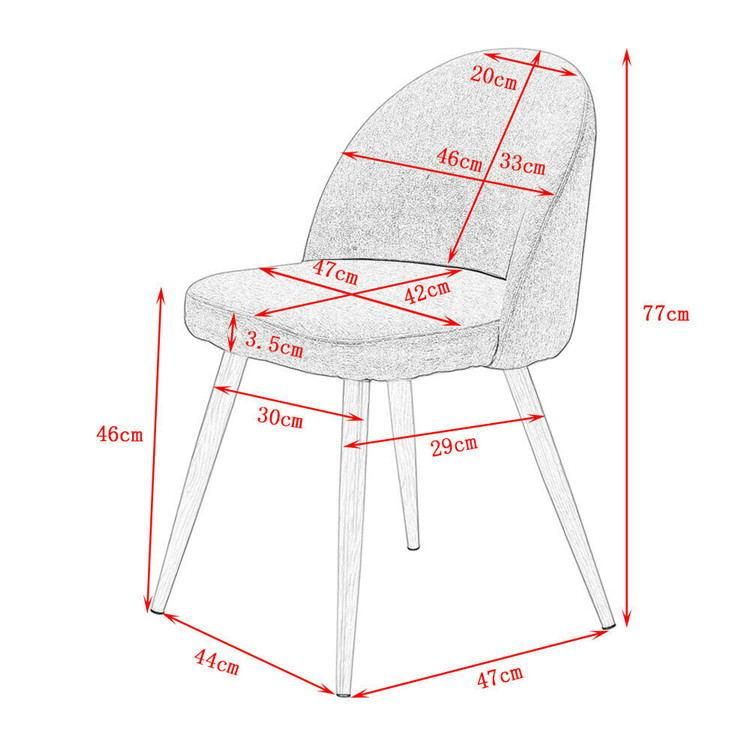 New Design Hot Sale Luxury Dining Room Furniture Fabric Dining Chairs with Heat Transfer Legs