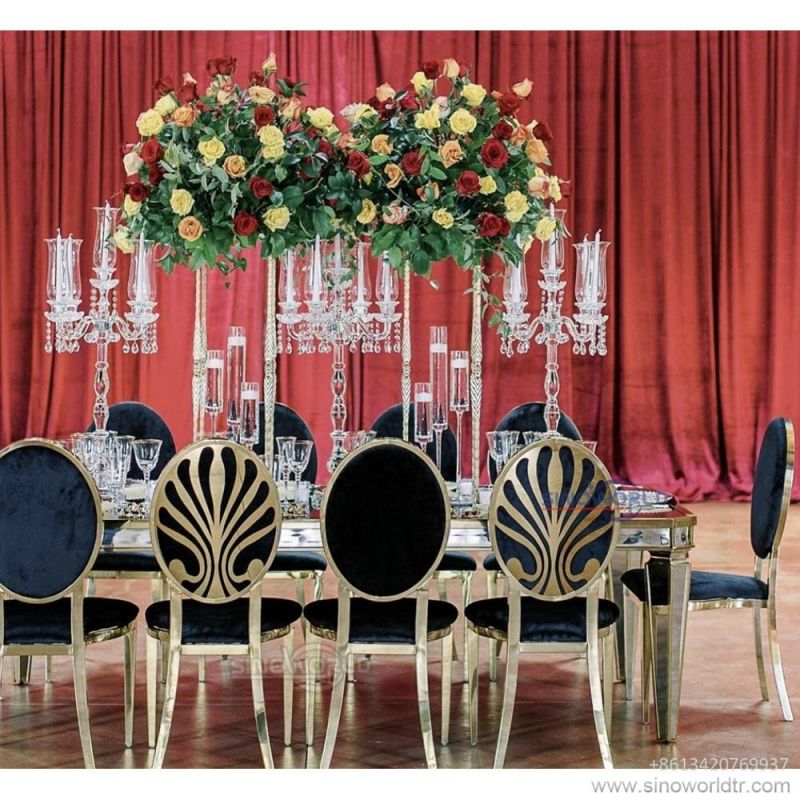 Luxury Infinity Louis Golden Banquet Chairs Stainless Steel Wedding Chair