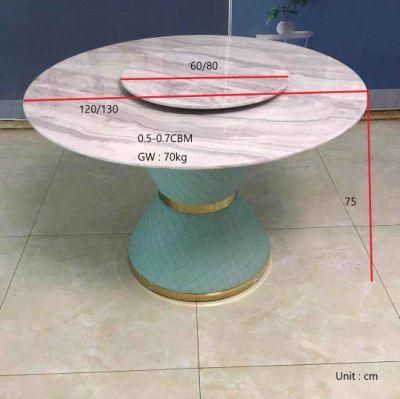 Round Marble Dining Table Combination with Turntable