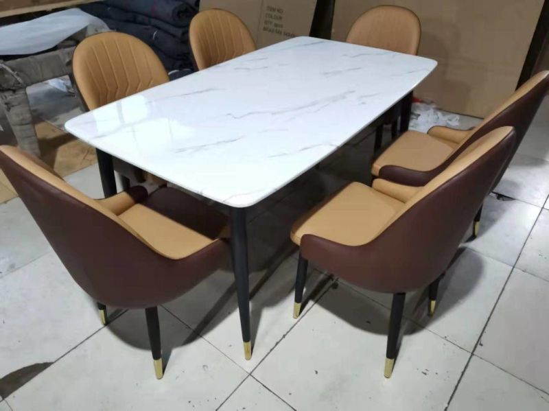 Small Apartment Marble Top Rectangular Dining Table