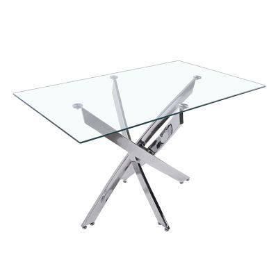 Cheap Dining Furniture Restaurant Modern 4 Chairs Room Glass Dining Table