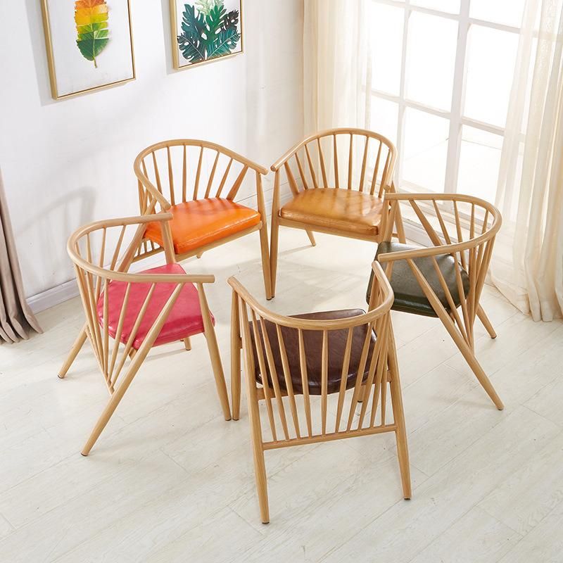 New Product Vintage Fabric Wooden Legs Restaurant Chair Dining Chair