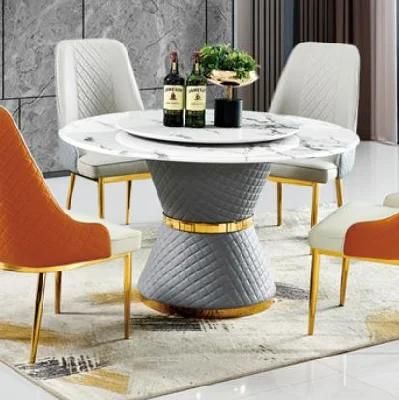 Modern Style Double Marble Dining Restaurant Tables with 6 Chairs