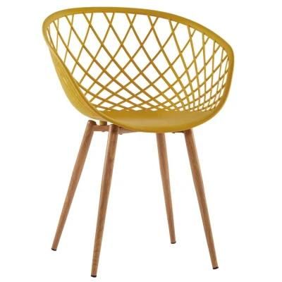 New Style Modern Wholesale Living Room PP Plastic Coffee Chair Sillas Plastico with Metal Legs