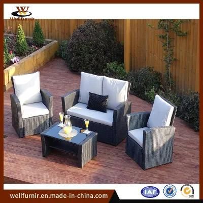 Well Furnir Rectangle Aluminum Rattan Outdoor Modern Dining Set (WFD-02D)