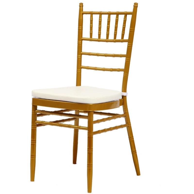 Popular Stackable Metal Armless Wedding Hotel Dining Silla Chiavari Chair