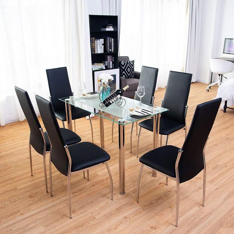 Black Leather Chair for Dining Table Upscale Chairs in Hotel Rooms Mesa Y Sillas De Comedor Cheap 6 Chairs Dining Table Set