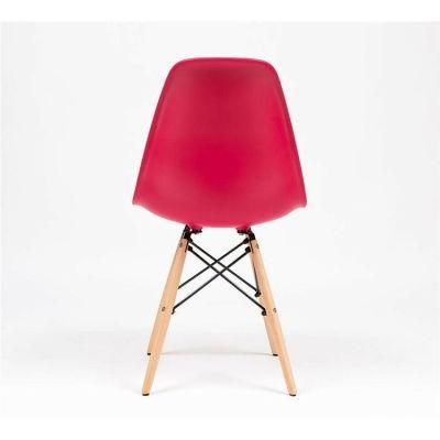 Fashion Model Design Beech Legs Colors Available Plastic Chair for Dining Room