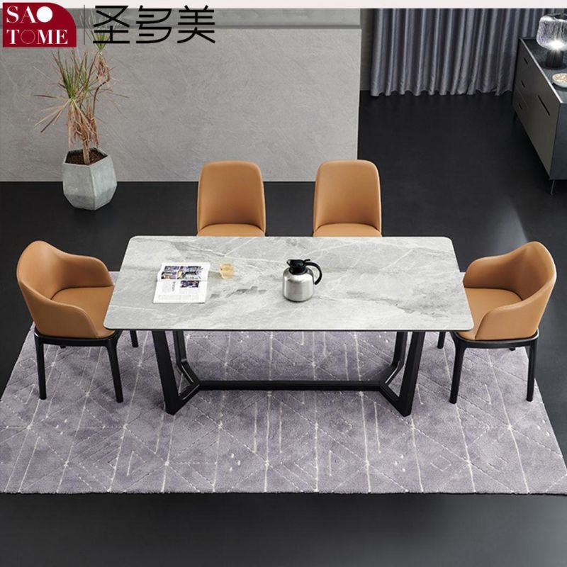 Modern Rock Board Furniture Carbon Steel V-Shaped Table