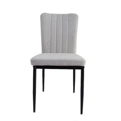 Wholesale Dining Restaurant Home Modern Chair Fabric Dining Chair with Iron Legs