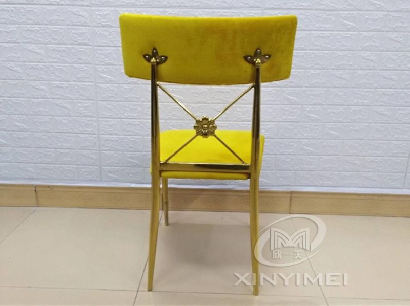 Special Design Comfortable Banquet Gold Stainless Steel Frame Wedding Chair