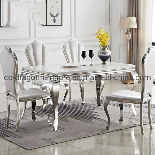 Luxury Minimalism Dining Table with Marble Top for Home Furniture