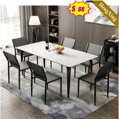 Rectangular Home Restaurant Furniture Dining Room Furniture Dining Room Set Wooden Marble Dining Table (UL-21LV2019)