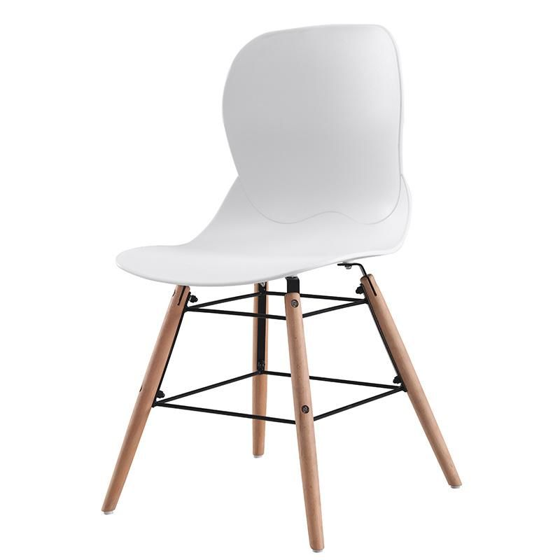 Factory Price Nordic Style Modern Chairs Outdoor Banquet Stool White PP Plastic Chair Wood Home Dining Furniture Restaurant Dining Chair for Dining Room