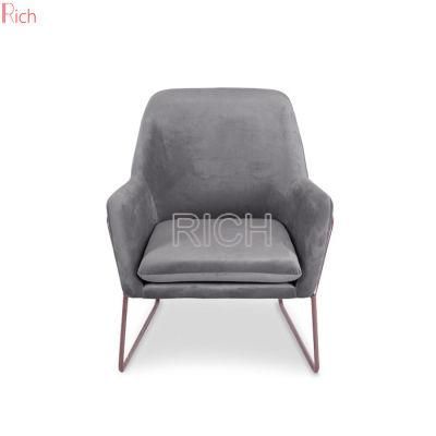 Cafe Leisure Furniture Velvet Cover Metal Living Room Chair Set