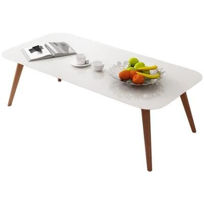 Hebei Mingshuai Table Small Family Modern Simple Light Luxury Mobile Wooden Coffee Table for Cafe