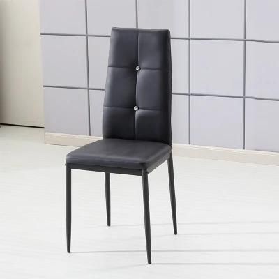 High Quality Luxury Modern Metal Legs Dining Chair White PVC Leather Dining Chair Modern