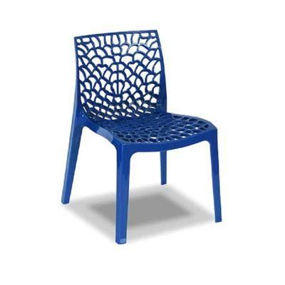 Armless Stackable Plastic PP Dining Room Chair Famous Modern Style Stackable Blue Designer Plastic Chair