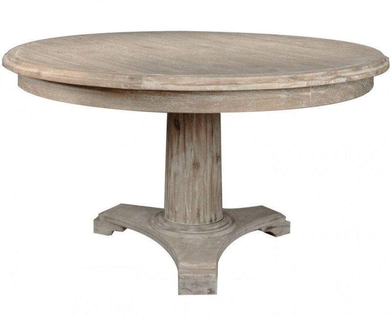 Kvj-Rr07 Rustic Big Round Old Wood Antique Coastal Dining Table