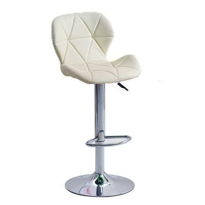 Modern White Kitchen Bar Chair High Metal PU Leather Adjustable Stool Nail Chair Bar Salon Furniture Leather Metal Bar Stools