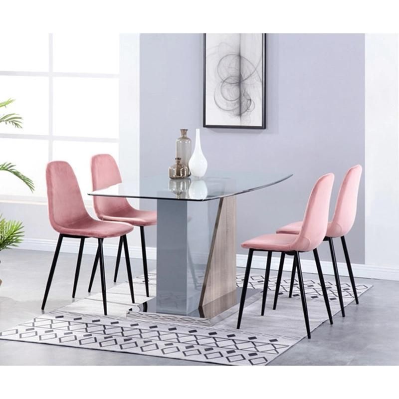 Italy Modern Cheap Price Sedia Da Pranzo Di Lusso Black Metal Legs Velvet Chairs Luxury Chairs Dining Chair Manufacturing