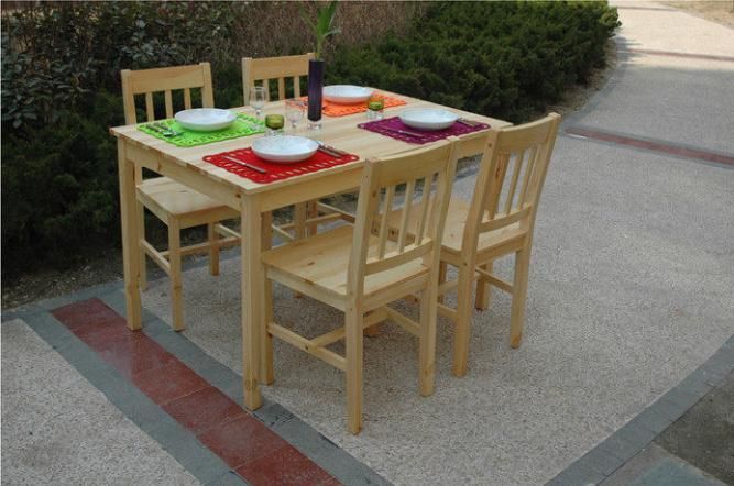 Solid Wood Dining Set One Table with Four Chairs Set (M-X1020)