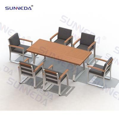 Outdoor Textilene Furniture Modern Garden Aluminum Dining Table Chair Sets