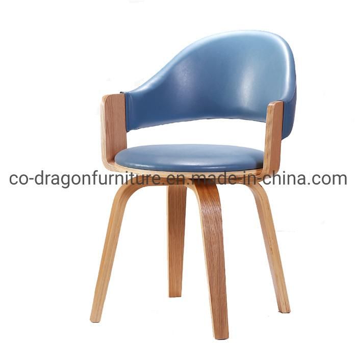 Modern Leisure Swivel Leather Wooden Dining Chair for Home Furniture