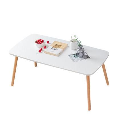 Nordic Desk Modern Design Small Simple Table Basse Luxury Solid Wood Rounded Corners Living Room White Dining Table Set Wood