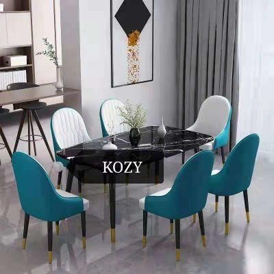 Latest Design Minimalism Marble Top Dining Table with Chairs