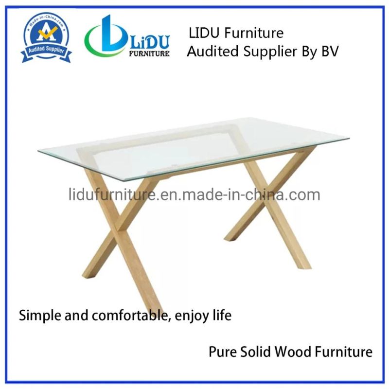 Table with Wooden Legs Glass Wood Colour Design Dining Table Wooden and Glass Dining Table