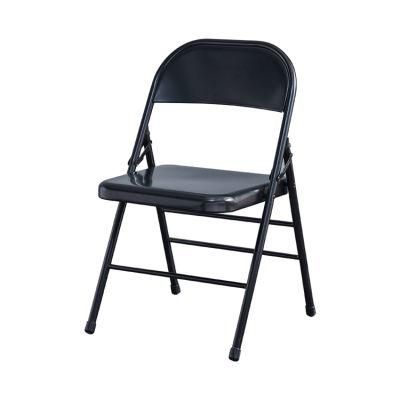 Dorm Party Tables and Chairs Foldable Metal All-Black Makeup Chair Foldable