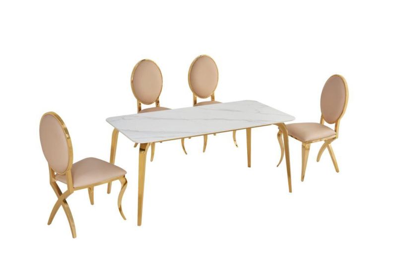 Scandinavian Marble Dining Table and Chair Combination Light Luxury Post-Modern Minimalist Restaurant Home Dining Table