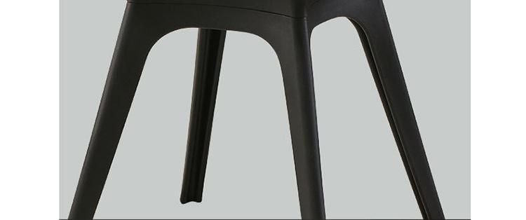 French Italian Dining Chair Made in Chinese Factory All Black Plastic Design Backrest Modern Nordic Chair