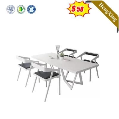 White Melamine/MDF Dining Furniture Set Dining Tables with Chair