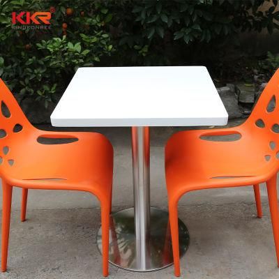 Cafeteria Restaurant Corian Solid Surface Dining Tables and Chairs