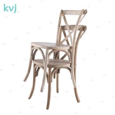 Kvj-7001 Birch Wedding Renting Stacking Crossback Chair