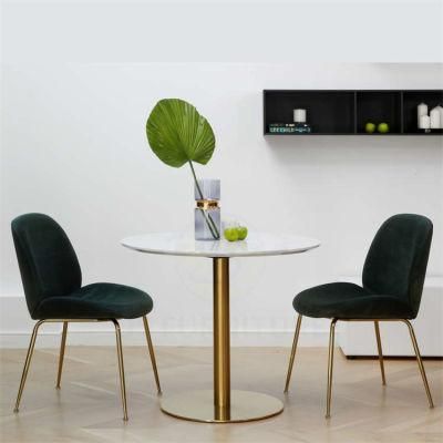 Okay High Quality Home Restaurant Furniture New Design Coffee Hotel Leisure Upholstered Velvet Fabric Dining Room Chair